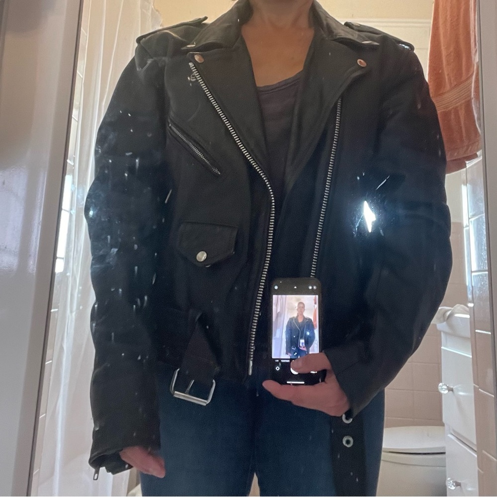 Motorcycle jacket black leather Wilson’s leather vintage - Picture 9 of 15